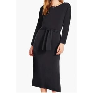NWT BB Dakota X‎ Steve Madden Black Knit Belted Long Sleeve Maternity Dress Sz M